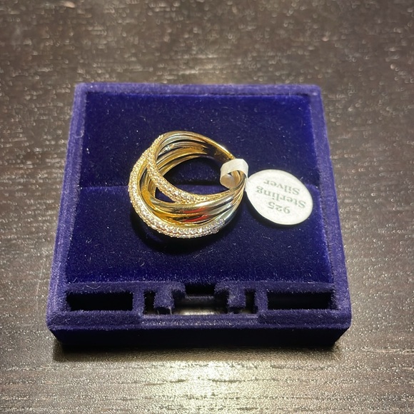 Sterling silver ring yellow gold - Picture 6 of 6